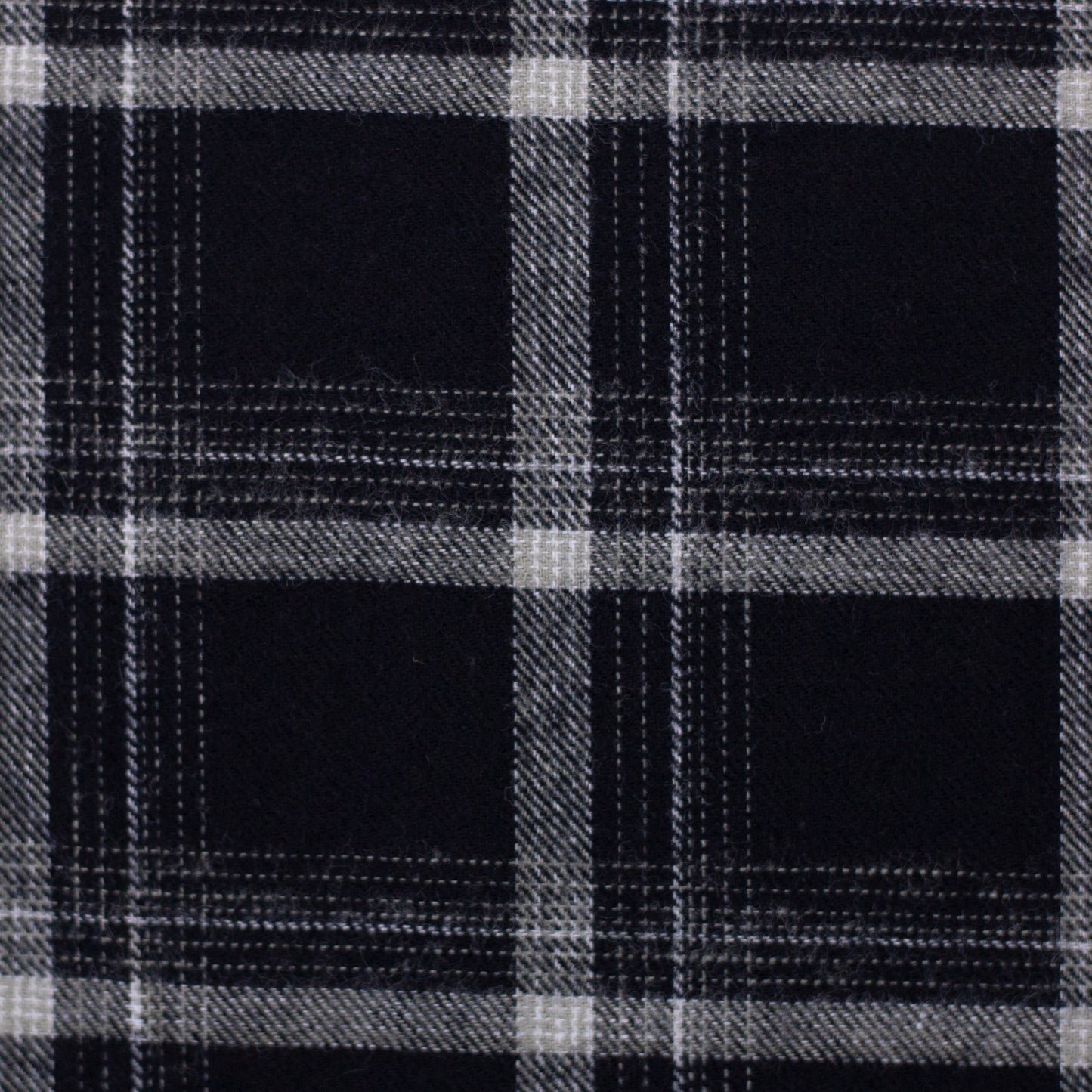 Flanell - Maverick Karo naturwei§/schwarz - 10 cm