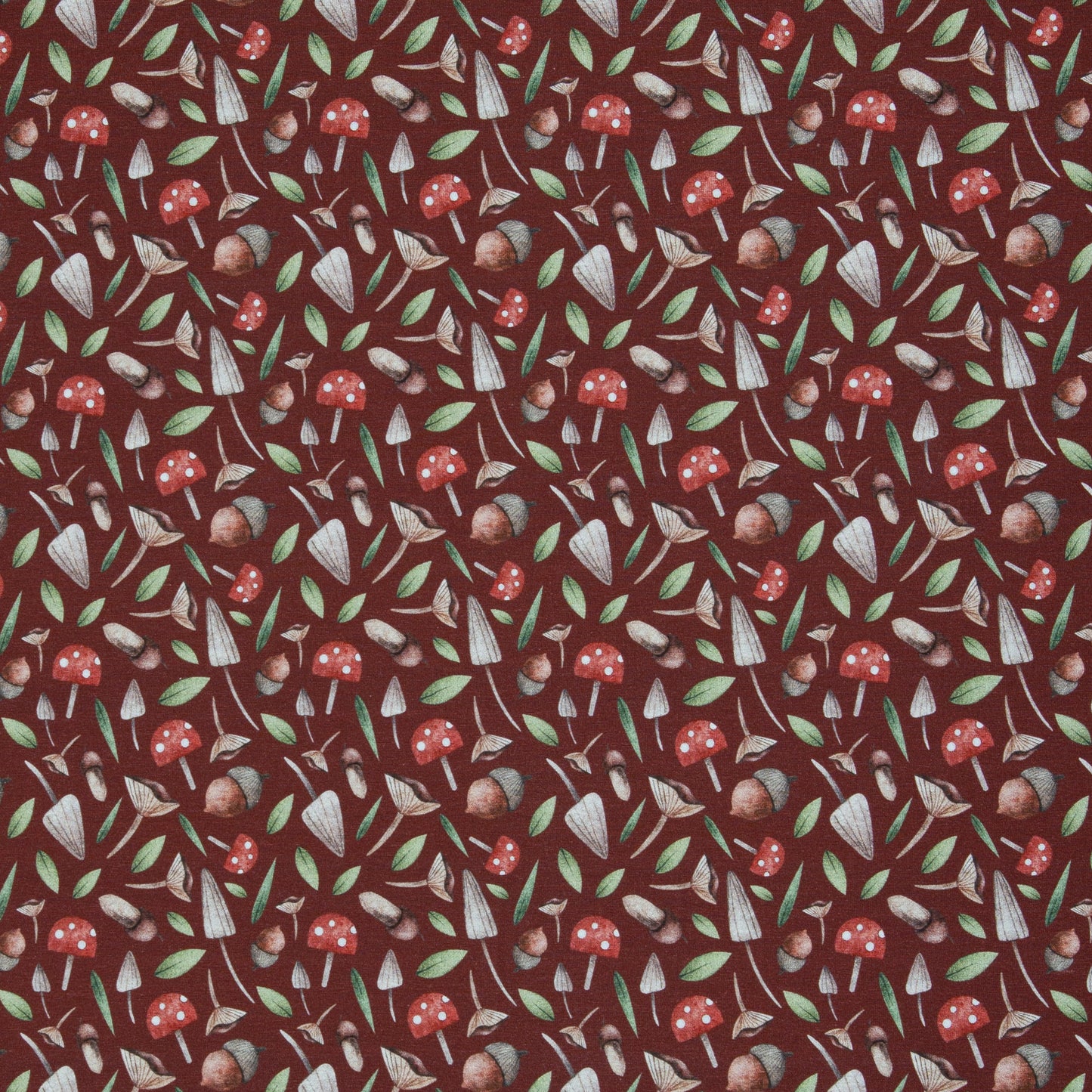 Jersey - Jule Pilze, Eichel, Blätter, rost - 10 cm