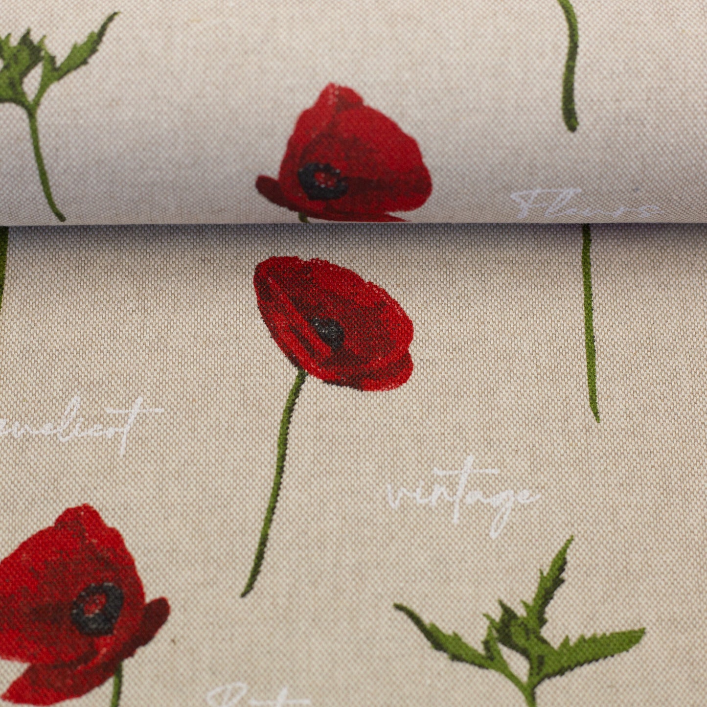 Petra Dekostoff - Mohnblumen Schrift - 10 cm