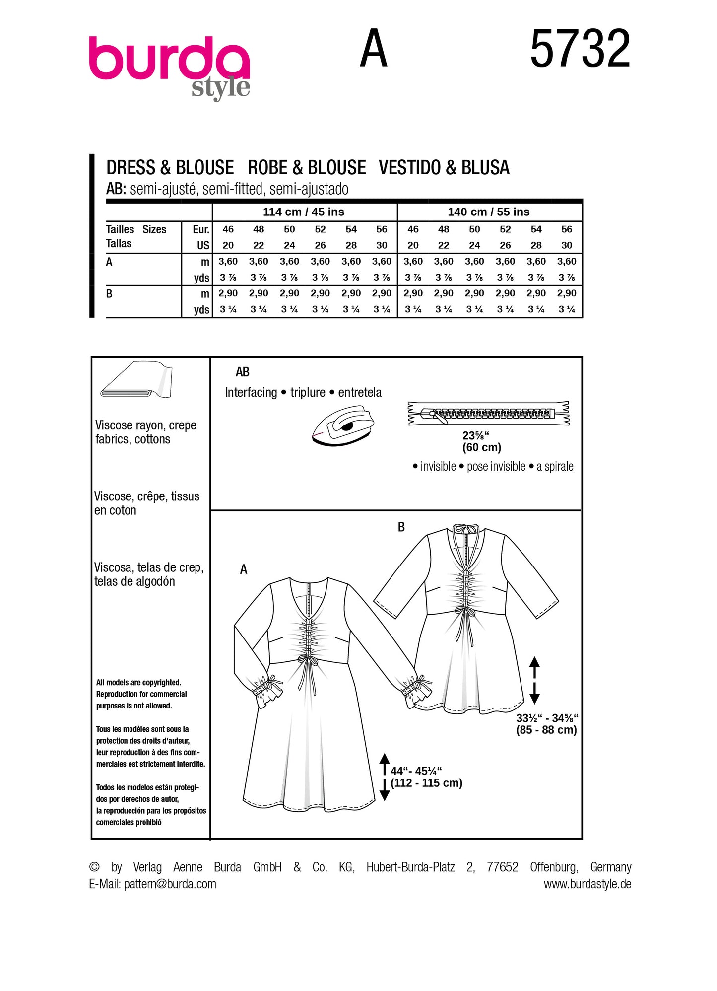 5732 kleid & bluse