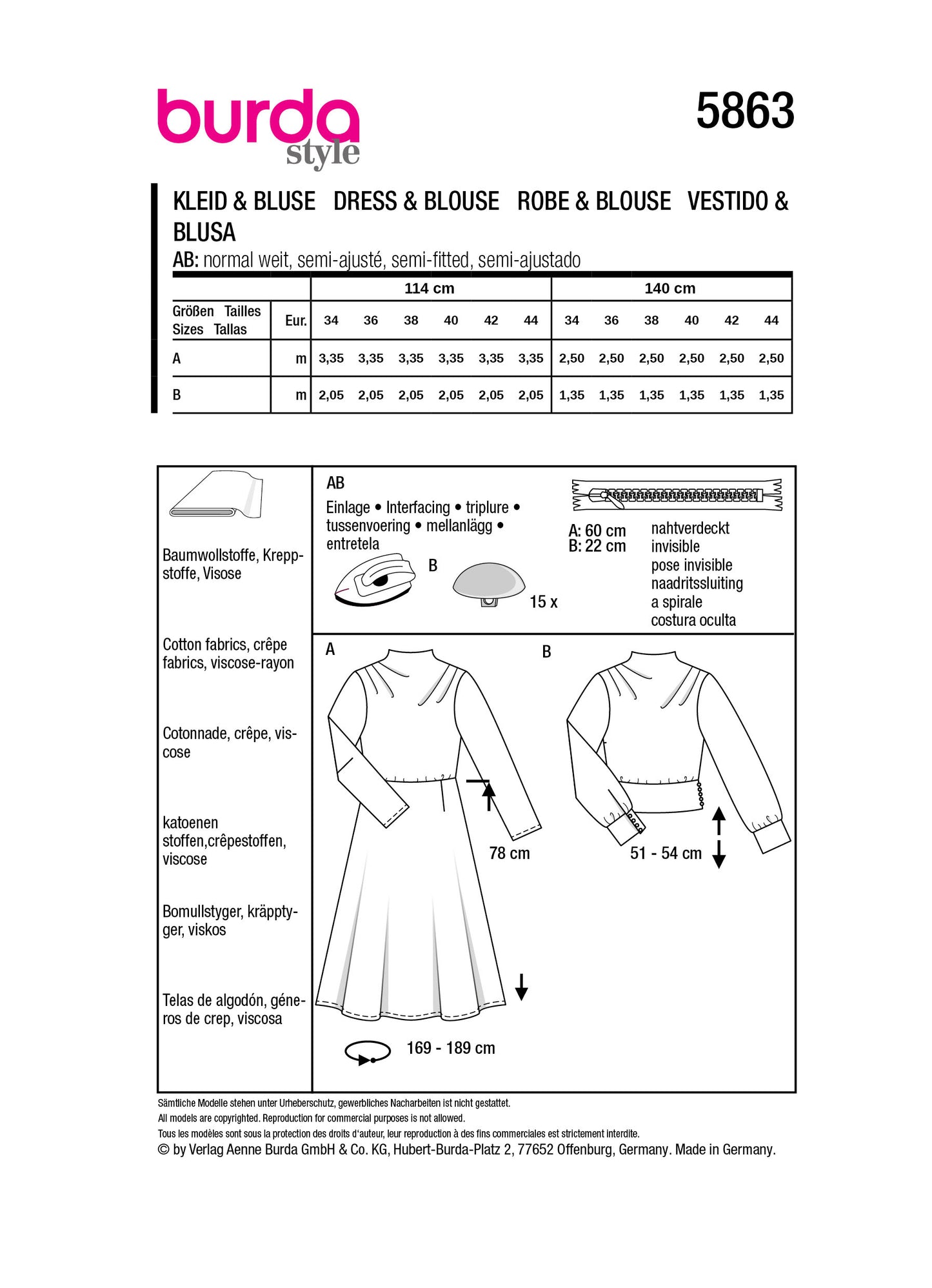 5863 Kleid & Bluse