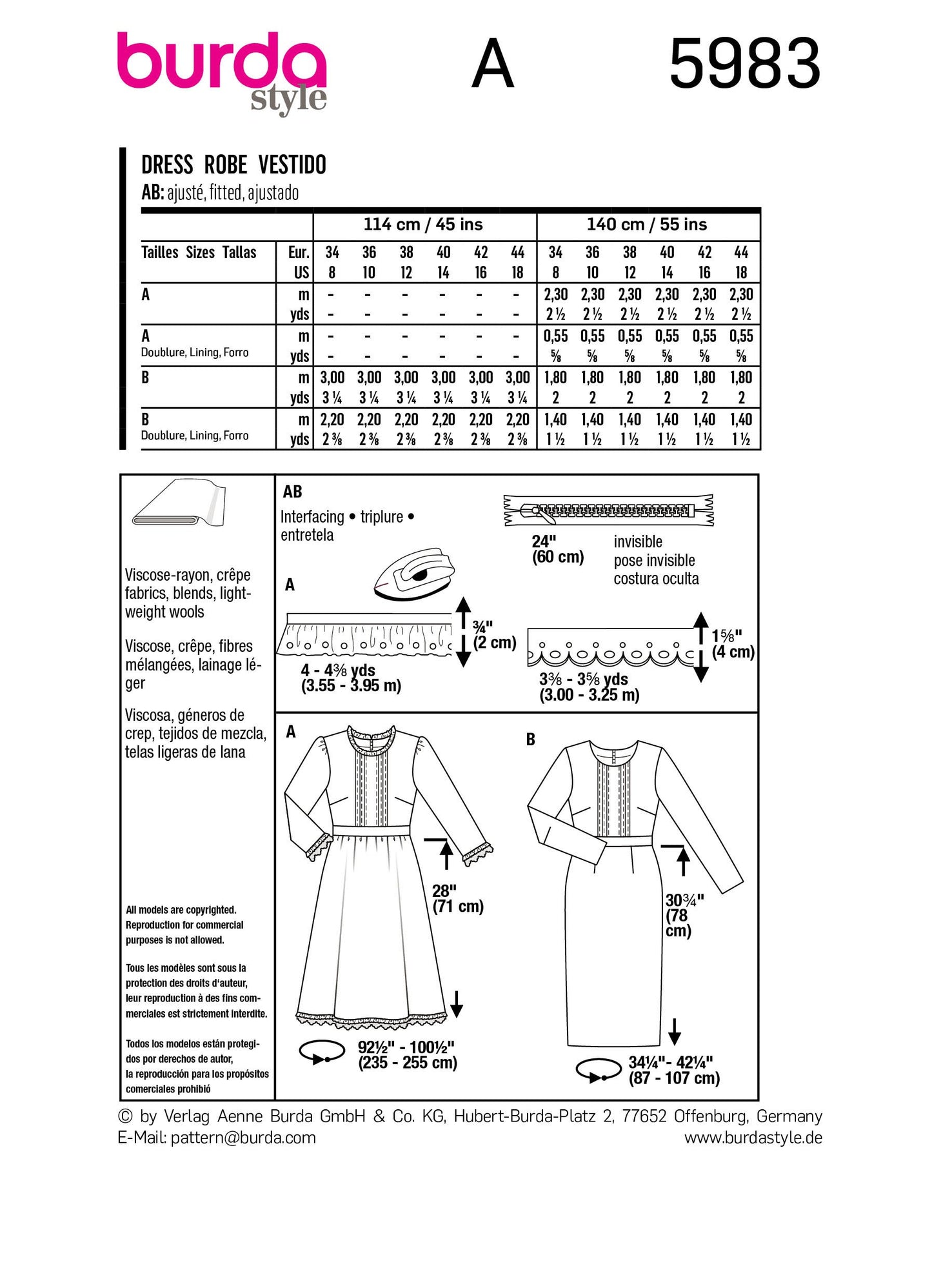 5983 Knielanges Kleid