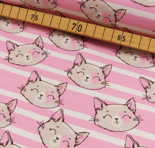 Organic Baumwoll Jersey - Kitties - 10 cm