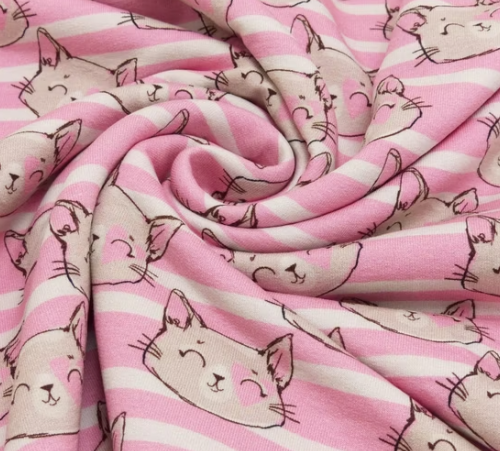 Organic Baumwoll Jersey - Kitties - 10 cm