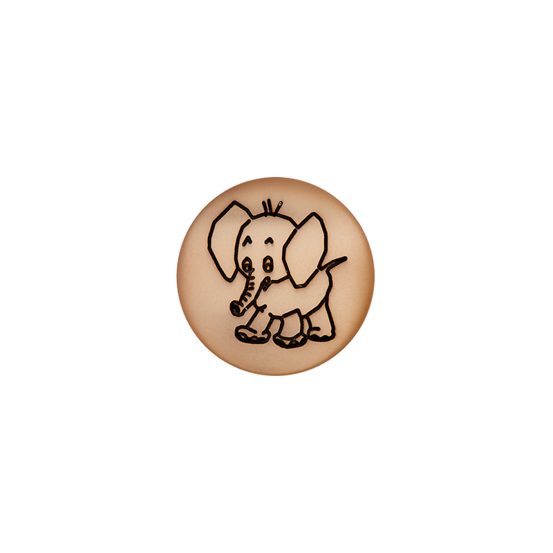 Poly-Knopf Öse Elefant 15mm beige 30St