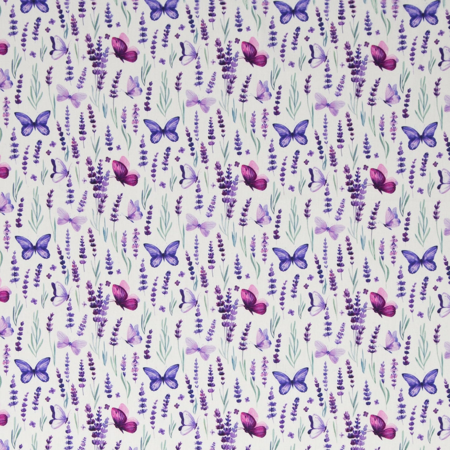 Baumwoll-Webware Tim - Lavendel Schmetterlinge - 10 cm