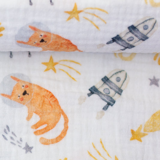 Musselin - Astronauten Katze - 10 cm