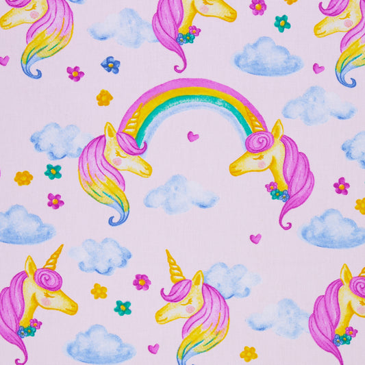 Dekostoff - Einhörner hellrosa - 10 cm