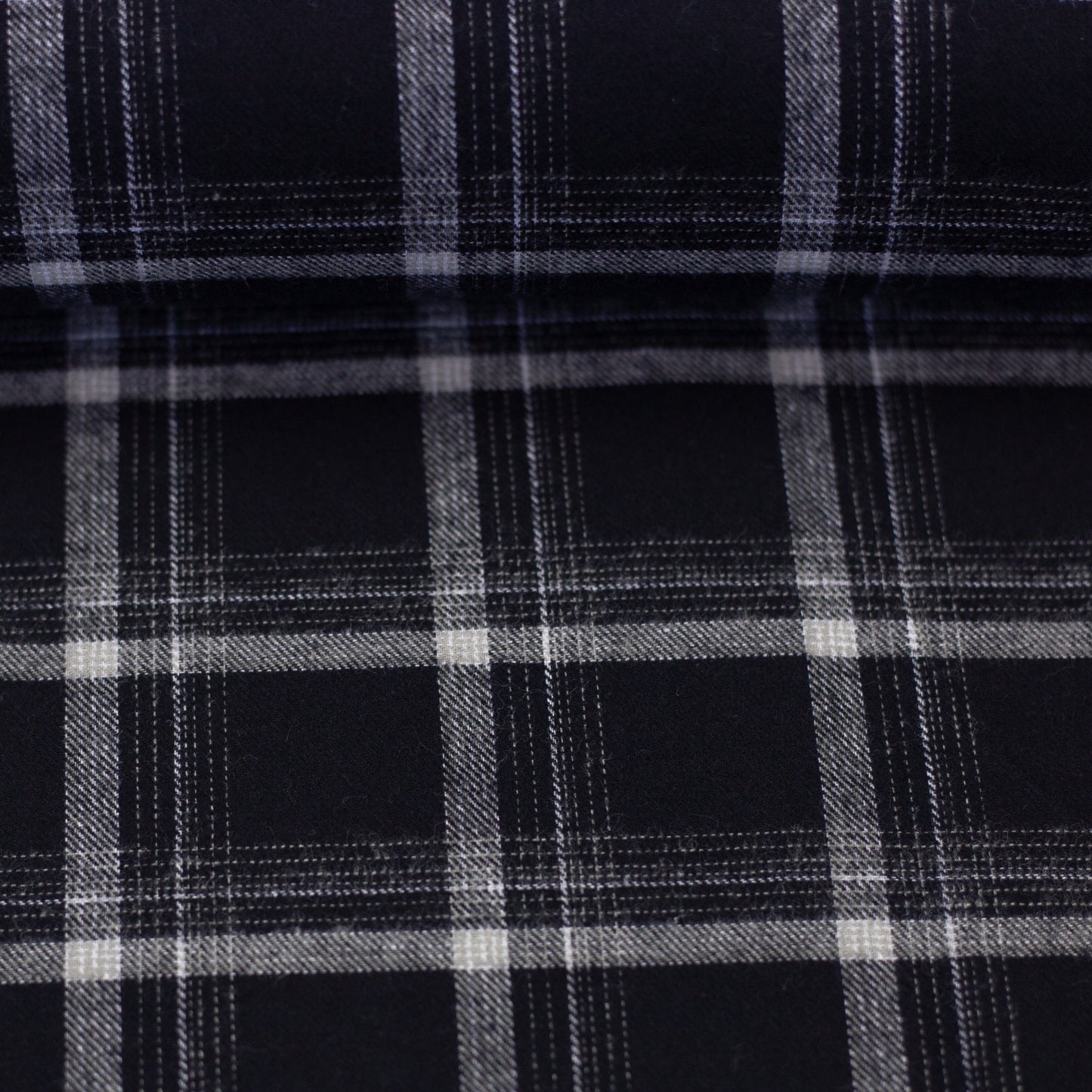 Flanell - Maverick Karo naturwei§/schwarz - 10 cm
