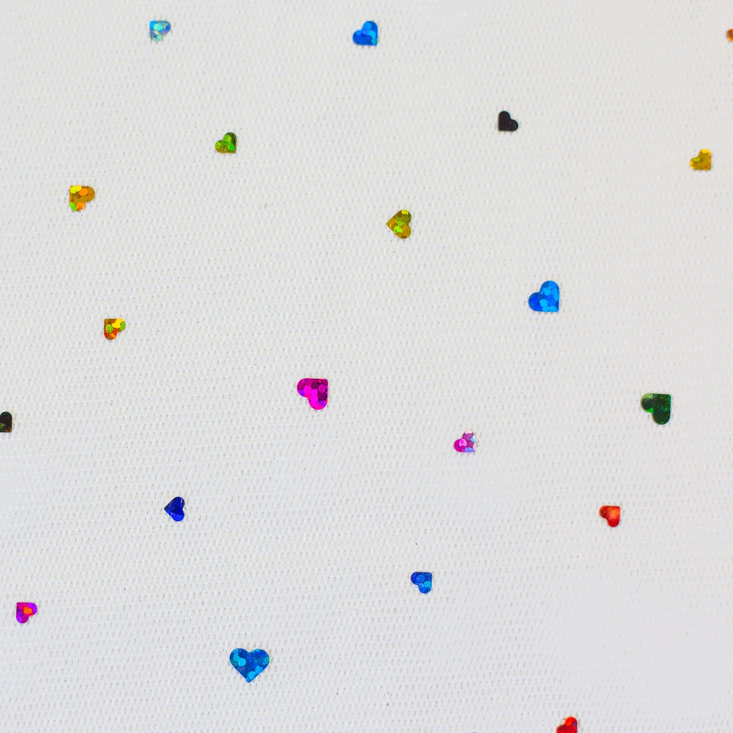 Tüll - Hearts weiß - 10 cm