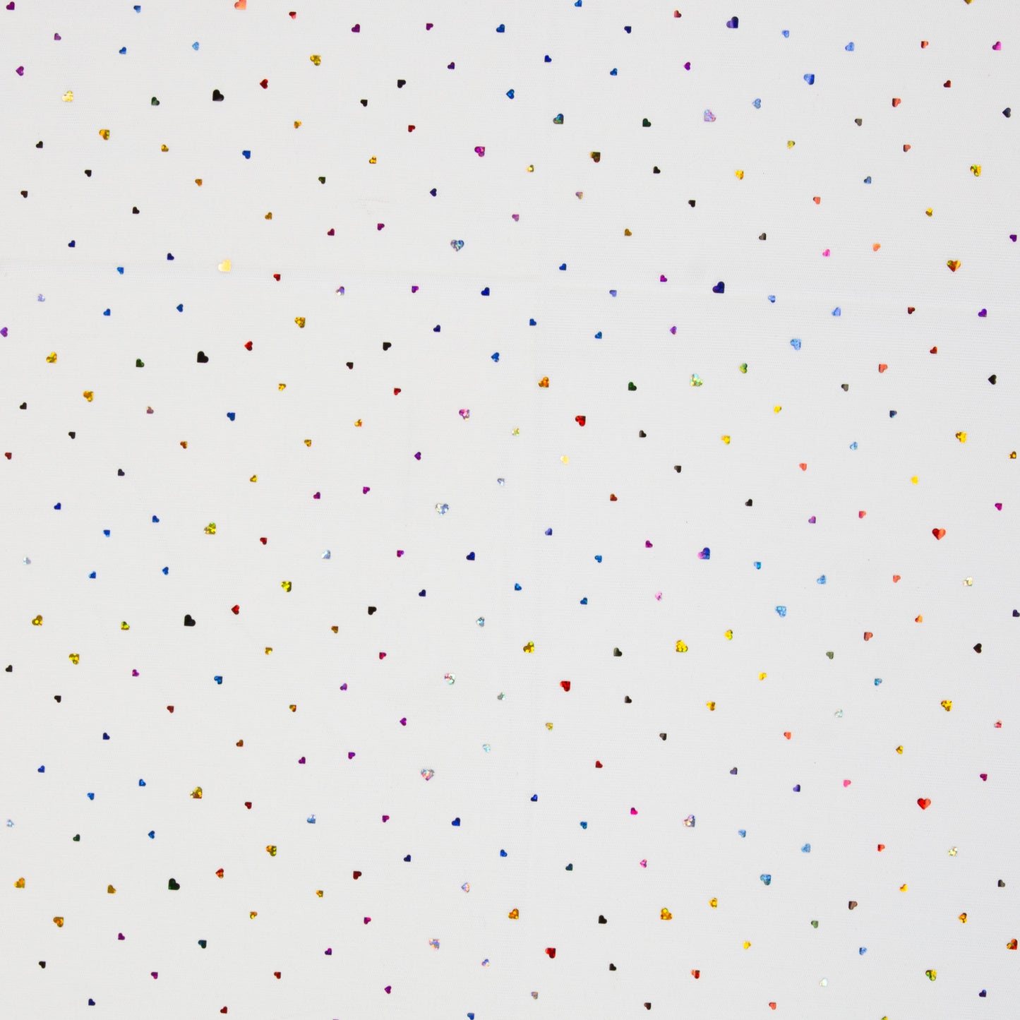 Tüll - Hearts weiß - 10 cm