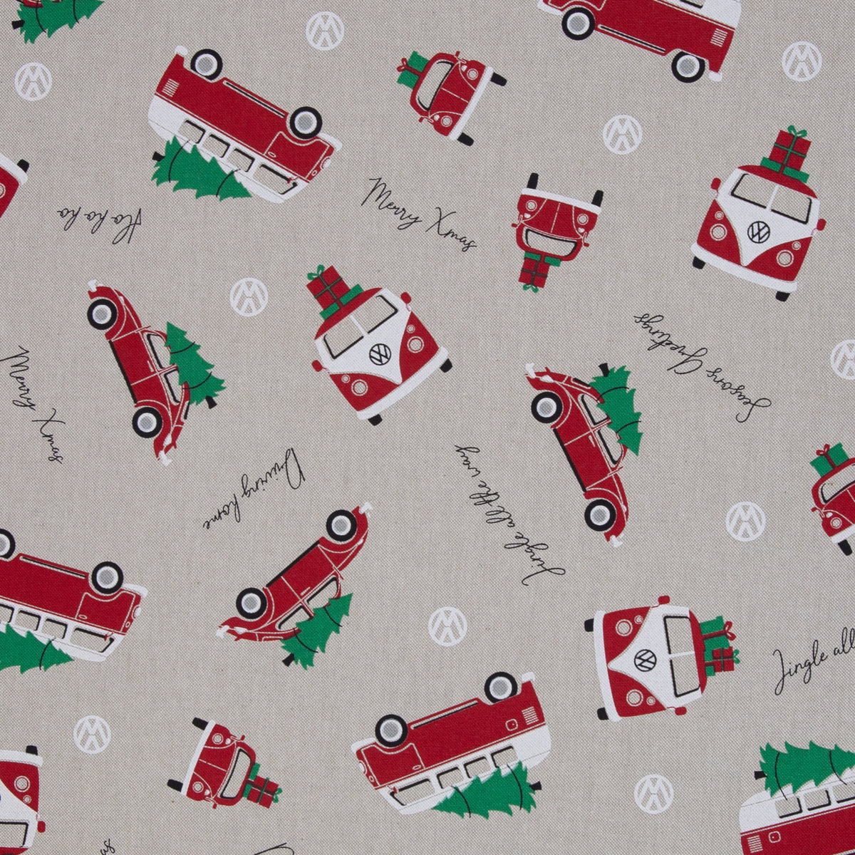 Dekostoff - Volkswagen Weihnachten - 10 cm
