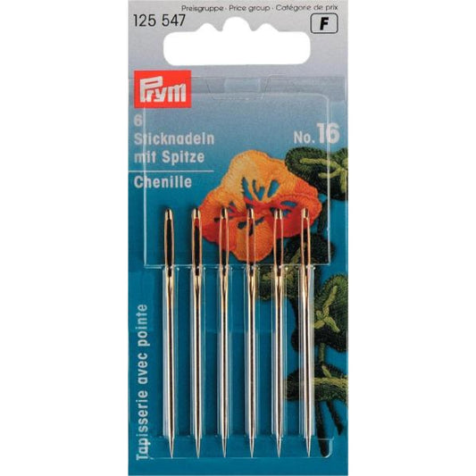 Sticknadeln mit Spitze No. 16