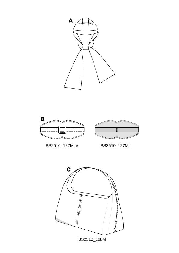 5611 - Schal & Gürtel & Tasche
