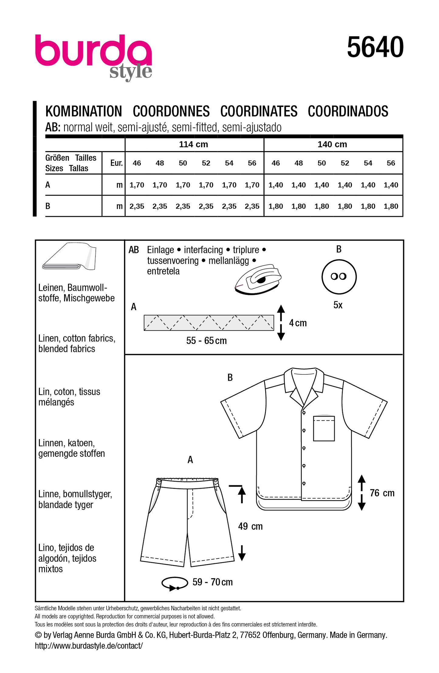 5640 - Hemd & Shorts