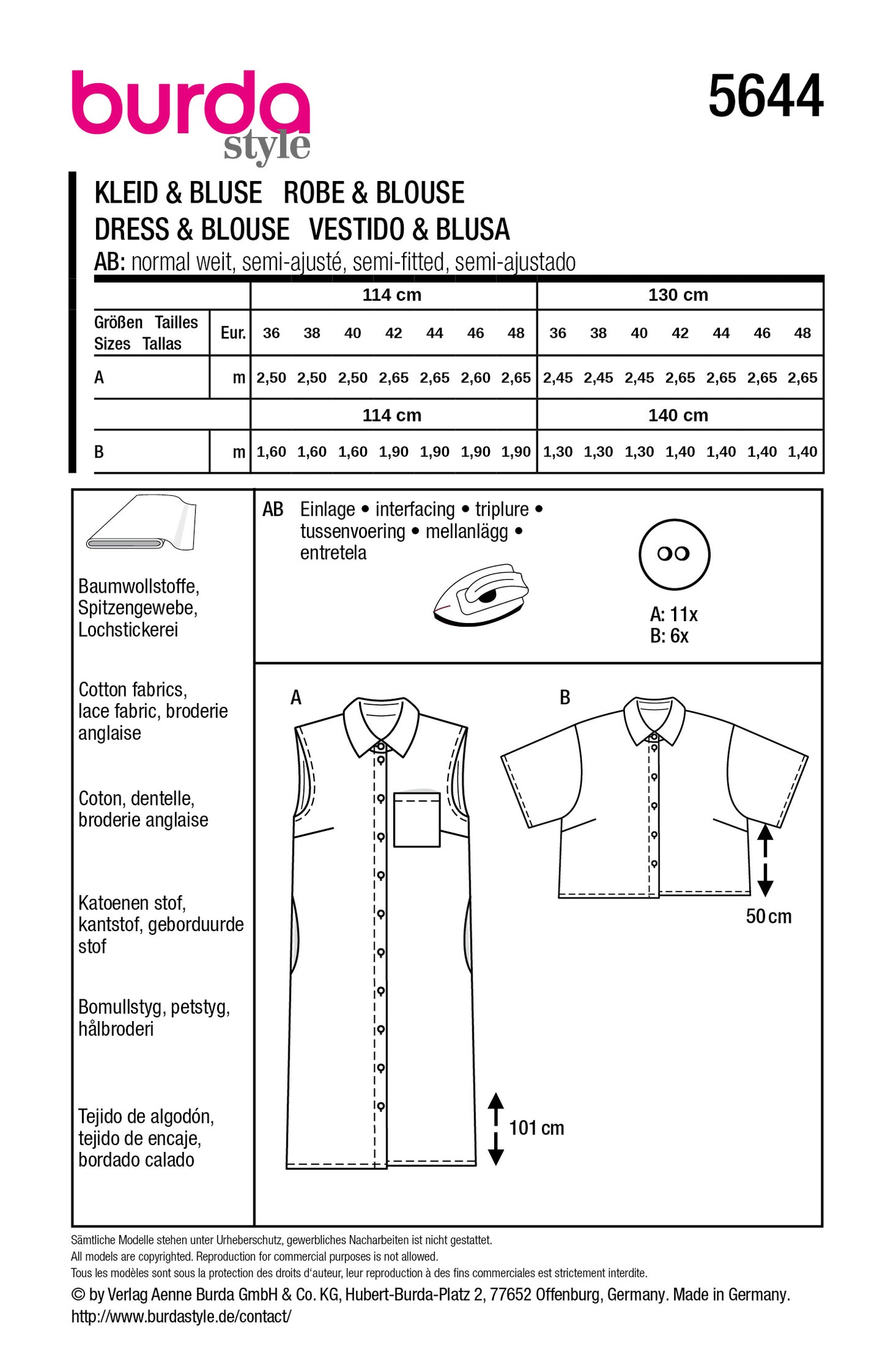 5644 - Kleid & Bluse