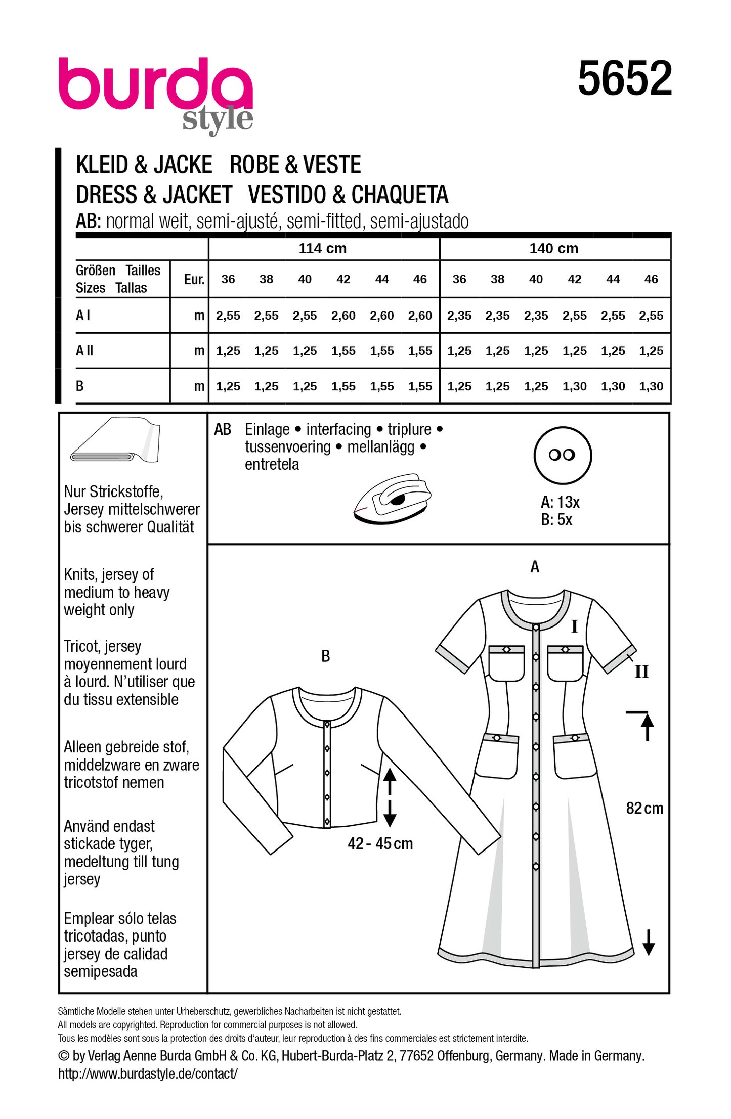 5652 - Kleid & Strickjacke