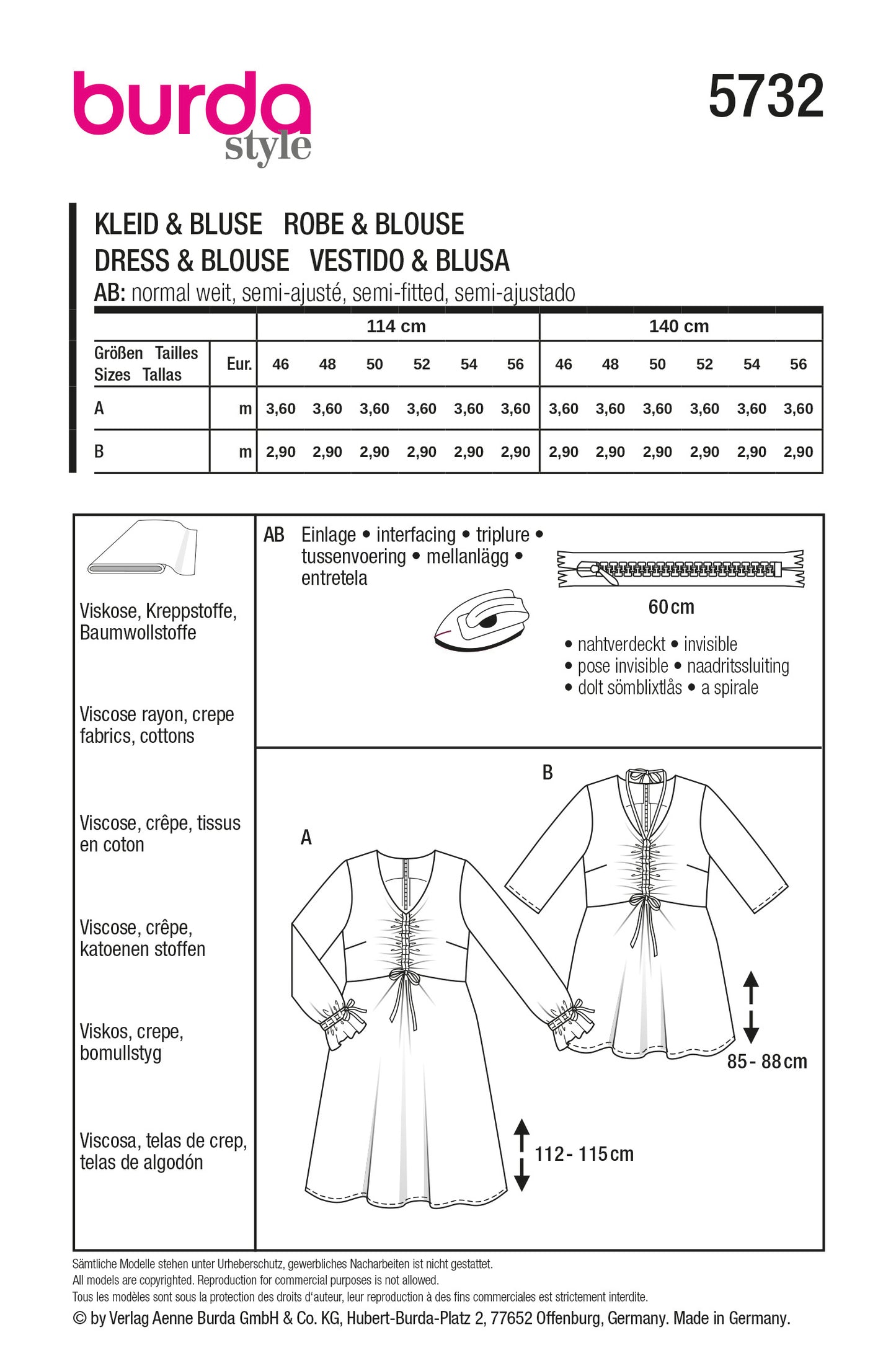 5732 kleid & bluse