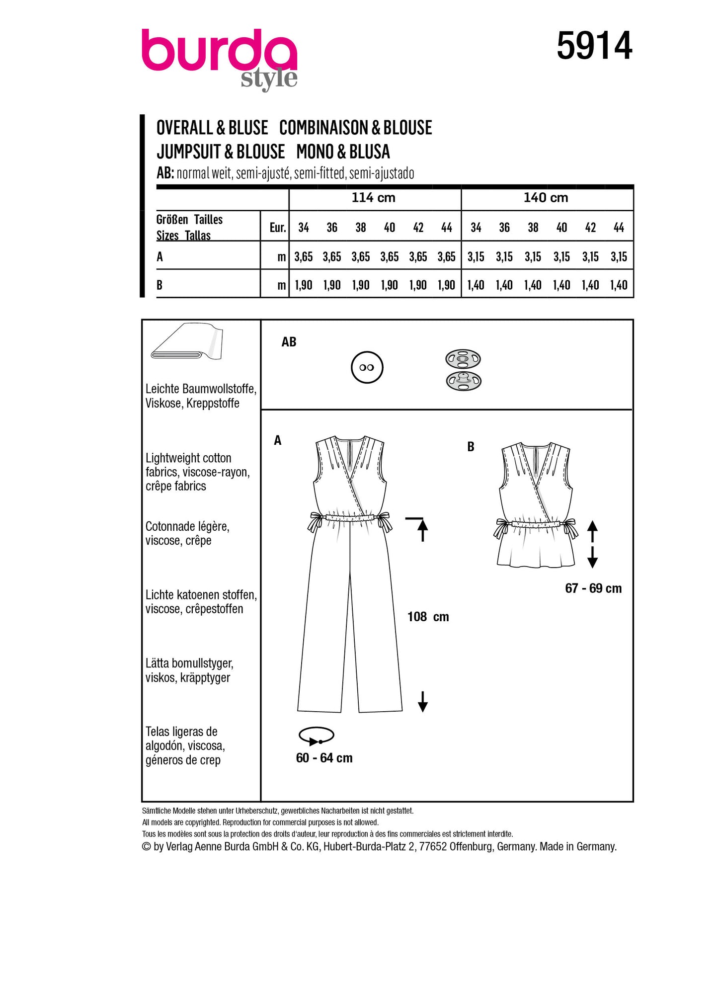 5914 Overall&Bluse