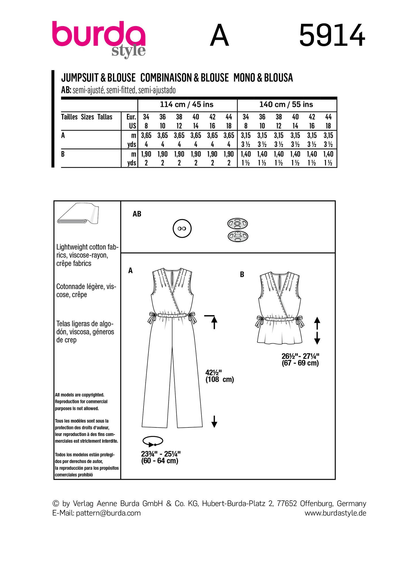 5914 Overall&Bluse