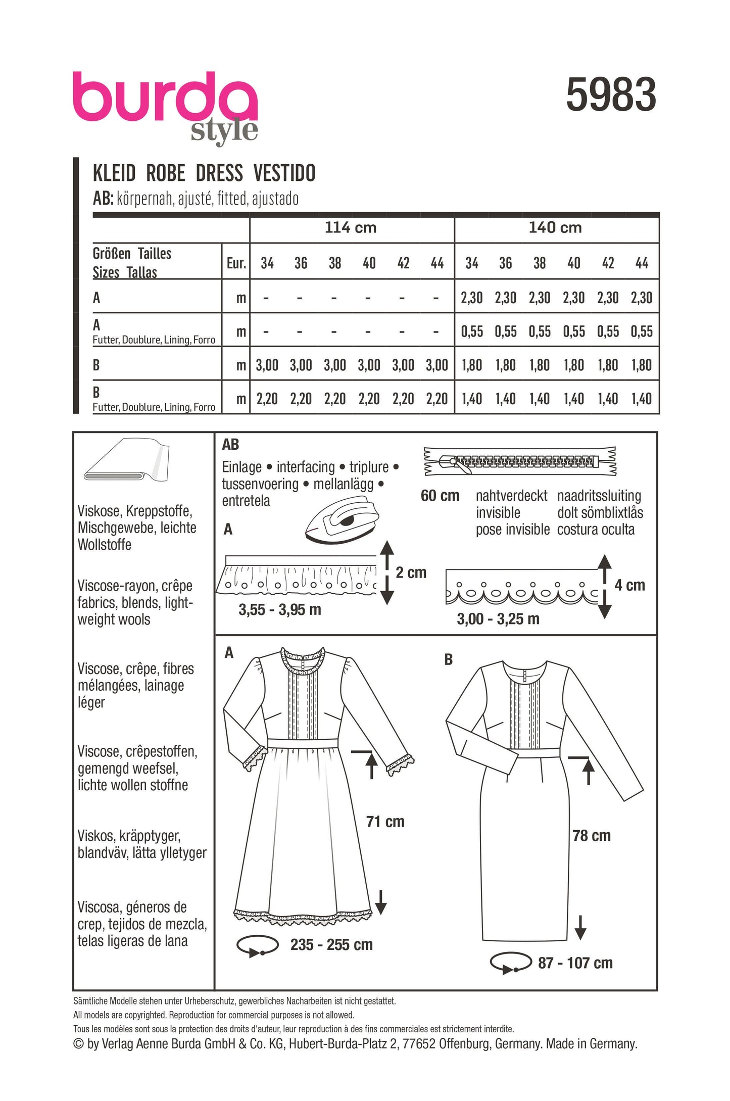 5983 Knielanges Kleid