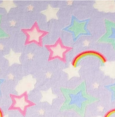 Flanell Fleece - Sterne und Regenbägen - 10 cm
