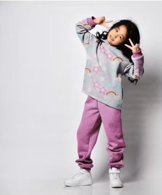 Flanell Fleece - Sterne und Regenbägen - 10 cm