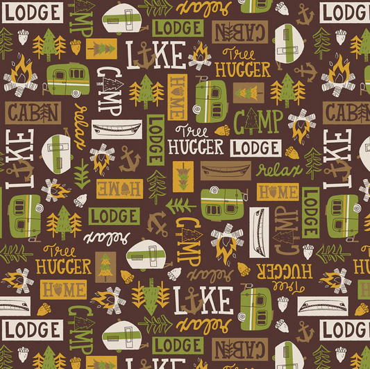 Patchworkstoff - Loving Camp Life by Emily Dumas - 10 cm
