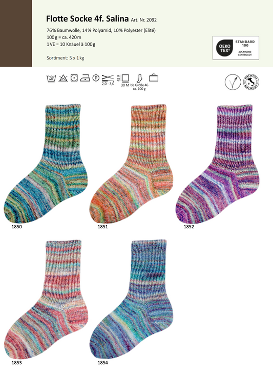 Flotte Socke 4f. Salina