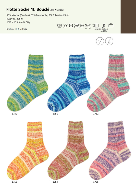 Flotte Socke 4f. Bouclé