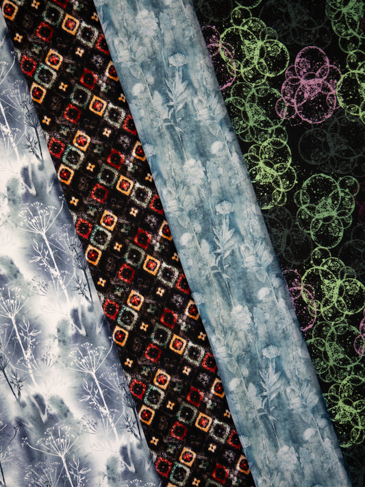 French Terry Esther - Winterblumen - 10 cm