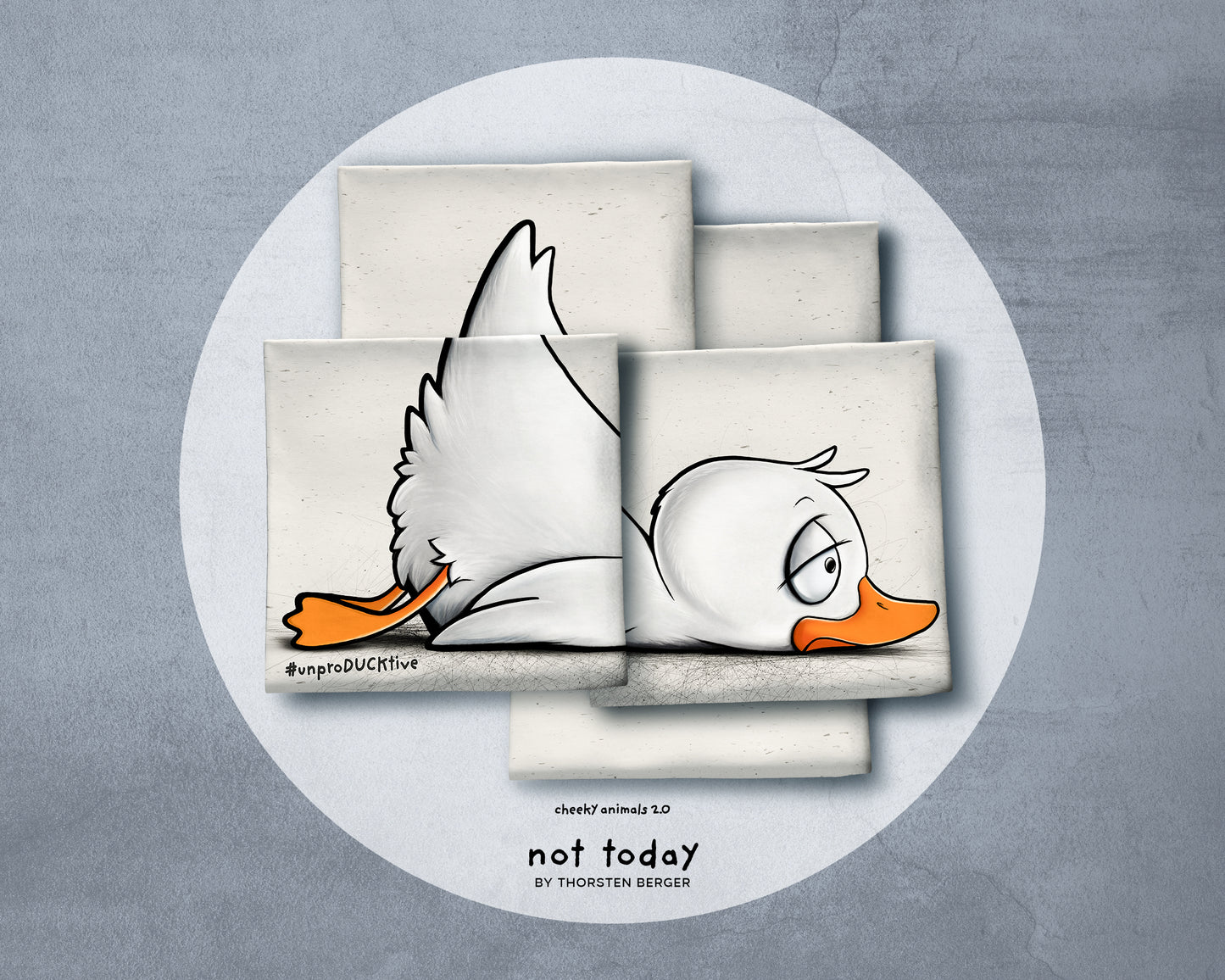 French Terry - Cheeky Animals 2.0 Duck UnproDucktive by Thorsten Berger - 10 cm