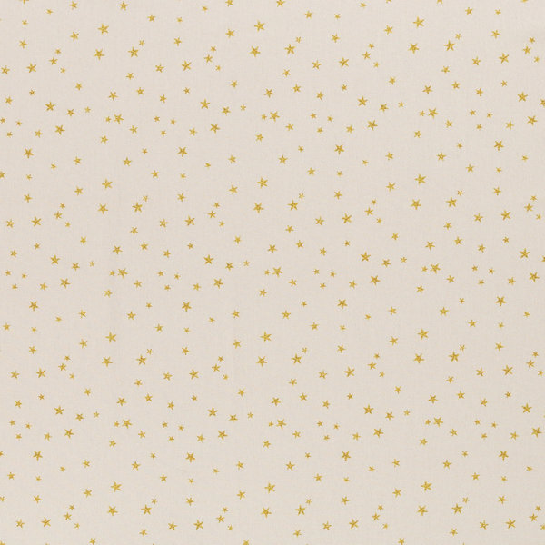 Baumwoll-Webware - Sterne beige - 0,5 m