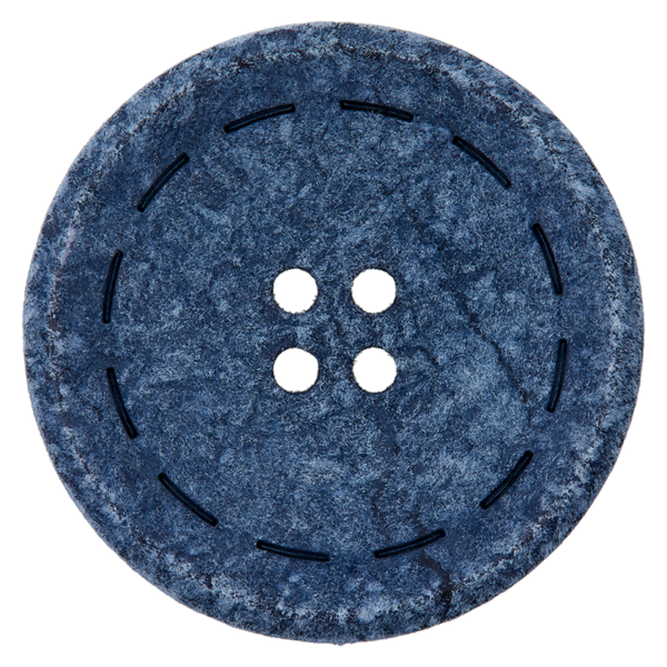 Baumwoll-Polyesterknopf recycelt 4-Loch 20mm blau