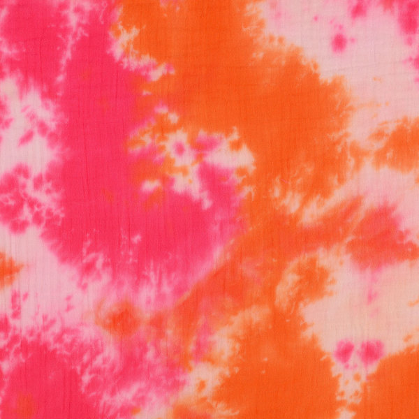 Musselin - Batik orange/pink - 0,5 m