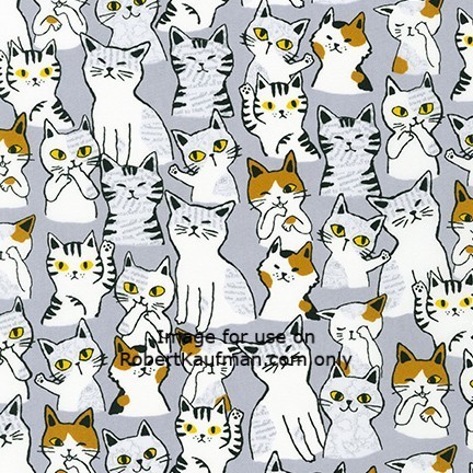Patchworkstoff - Animal Club Cat grey - 0,5 m